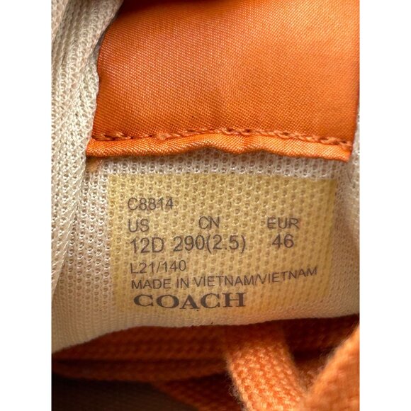 Coach Outlet Men's Orange Signature Canvas Leather Citysole Runner Size 12D 3124 - Picture 8 of 16